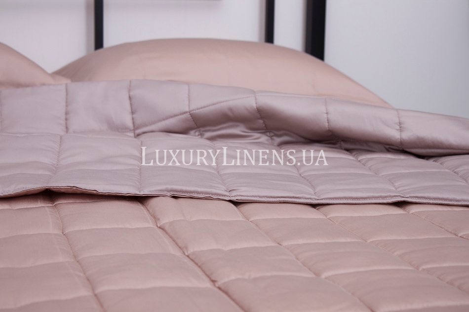 Покривало двостороннє Luxury Linens 240x260 Cappuccino/beige 100% тенсел 80888 фото