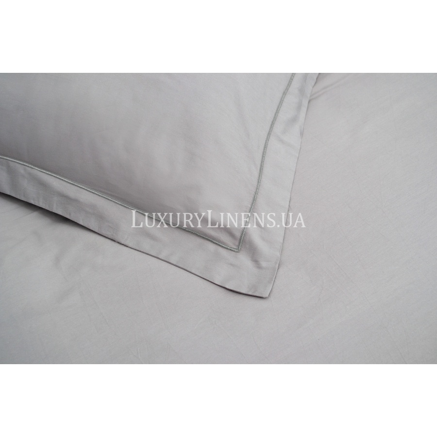Постільна білизна сатин premium Lotus Home - Dakota світло-сірий сімейний 2326742-svt фото