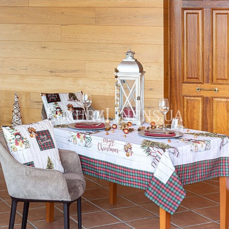 Скатертина NAF NAF Holly Jolly 150x150 50-UNICO 100% бавовна 82955 фото