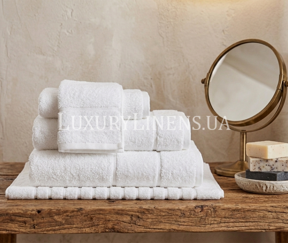 Полотенце LUXURY LINENS Basic Line White 361213050 фото