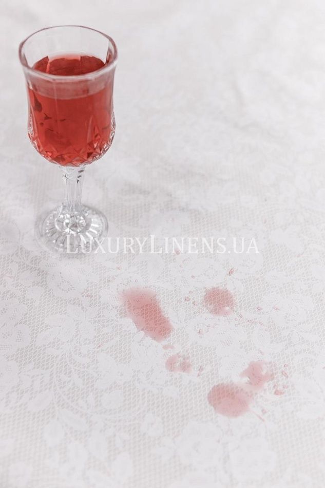 Скатертина водовідштовхувальна Мереживо на білому ПРОВАНС, 136х220см 033589 33589 фото