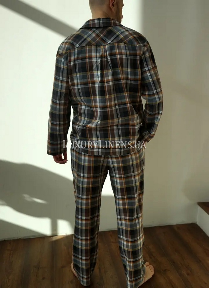 Піжама з сорочкою чоловіча L р50, брунатно-сіра 611L фото