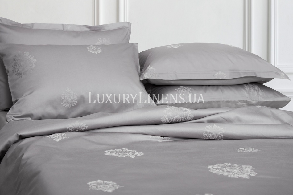 Комплект постільної білизни LUXURY LINENS Jacquard Violette Gray, двоспальна 100% єгипетська бавовна 3300072 фото