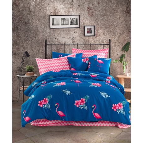 Постільна білизна Lotus Home Perfect Ranforce - Flamingo блакитний 2267167-svt фото