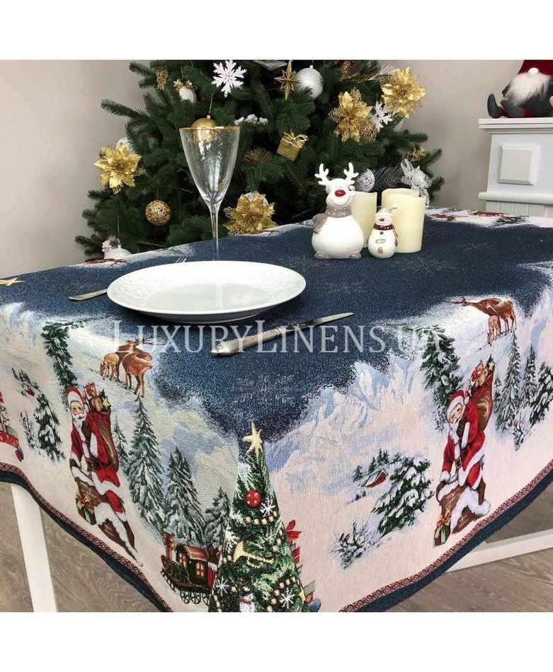 Гобеленова скатертина новорiчна Blue Sky ПРОВАНС, 135х350см 024493 24493 фото