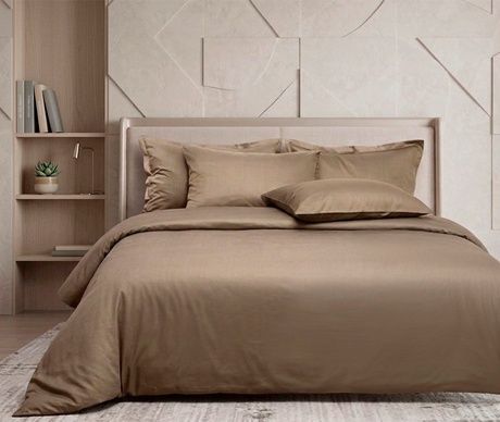 Постільна білизна LUXURY LINENS Premium 500 TC Dark Beige 100% єгипетська бавовна 38000503 фото