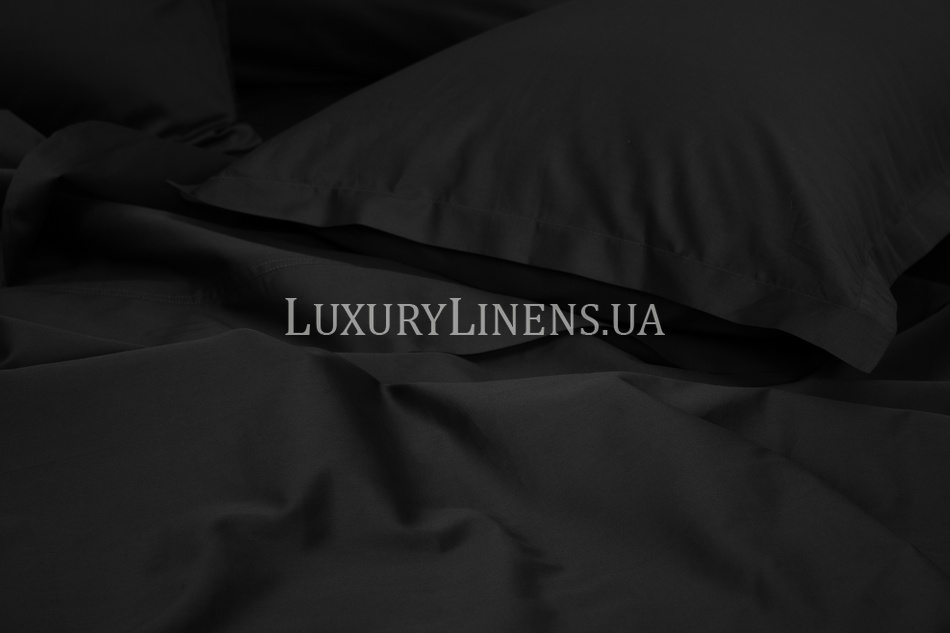 Постільна білизна LUXURY LINENS Premium BLACK 100% єгипетська бавовна 500ТС 38000131 фото