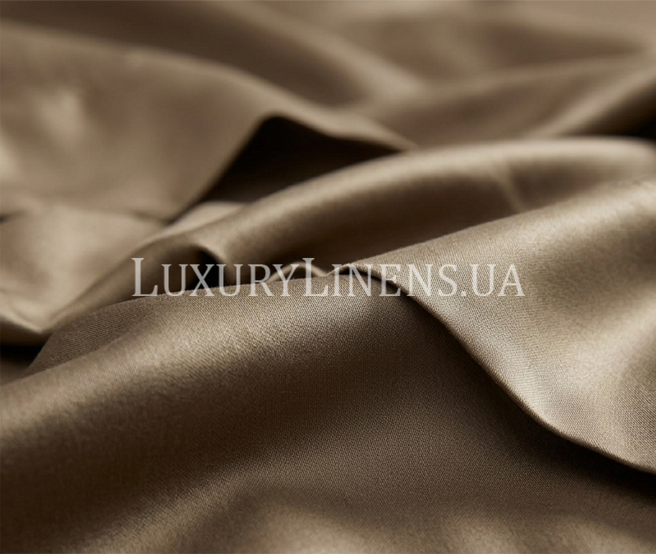 Постільна білизна LUXURY LINENS Premium 500 TC Dark Beige 100% єгипетська бавовна 38000503 фото