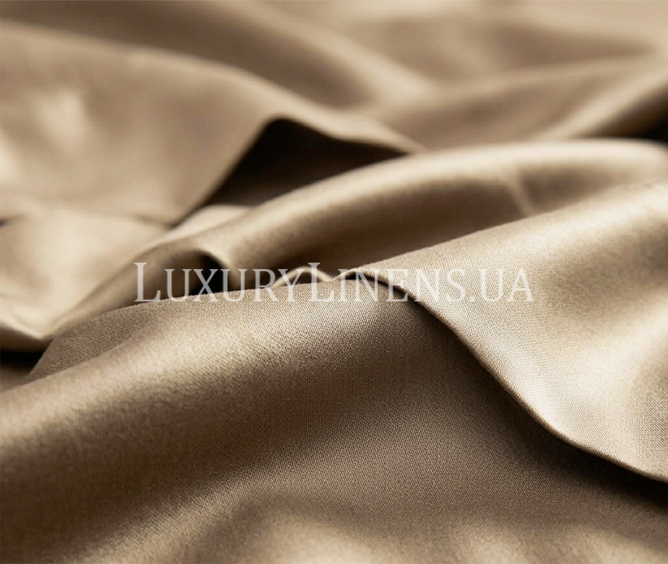 Постільна білизна LUXURY LINENS Premium 500 TC Dark Beige 100% єгипетська бавовна 38000503 фото