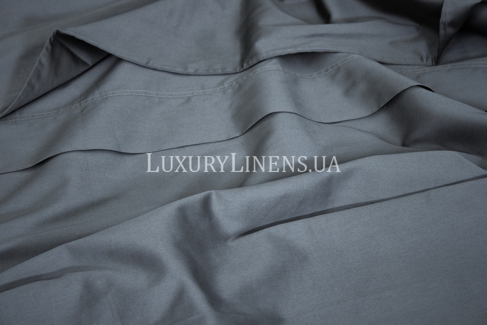 Постільна білизна LUXURY LINENS Premium DARK GREY 100% єгипетська бавовна 500ТС 38000133d фото