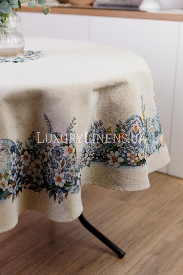 Великодня кругла скатертина на стіл Рrimavera ПРОВАНС, D136см 039152 39152 фото