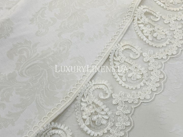 Скатерть LUXURY LINENS 83546/1002БК Ø180 см молочная 50%Хлопок/50%акрил 25115 фото