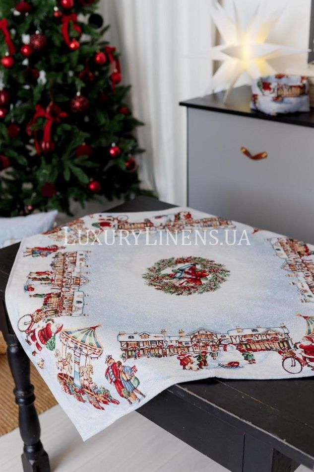 Новорічна гобеленова скатертина Carousel ПРОВАНС, 135х140см 041783 41783 фото