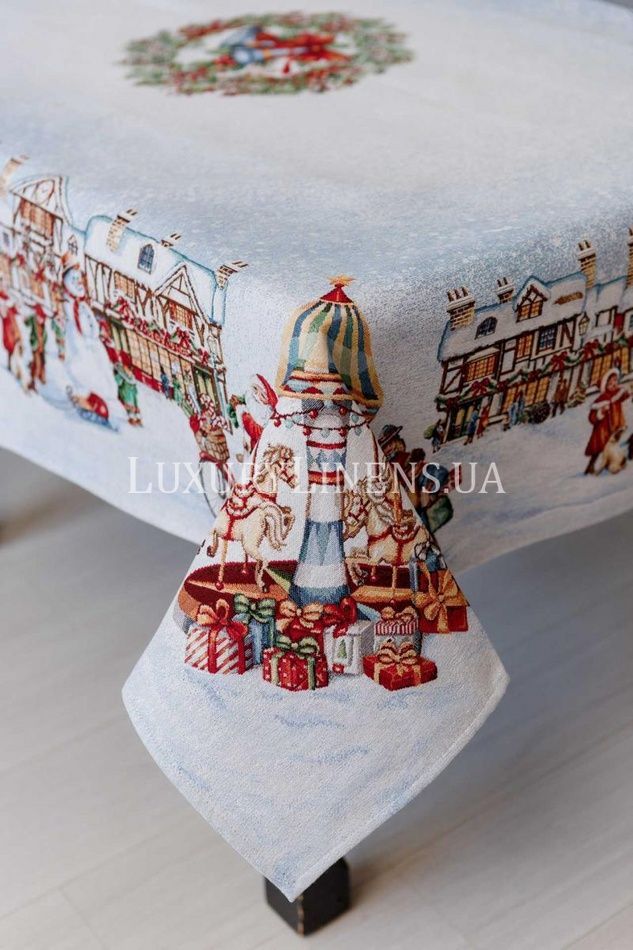 Новорічна гобеленова скатертина Carousel ПРОВАНС, 135х140см 041783 41783 фото