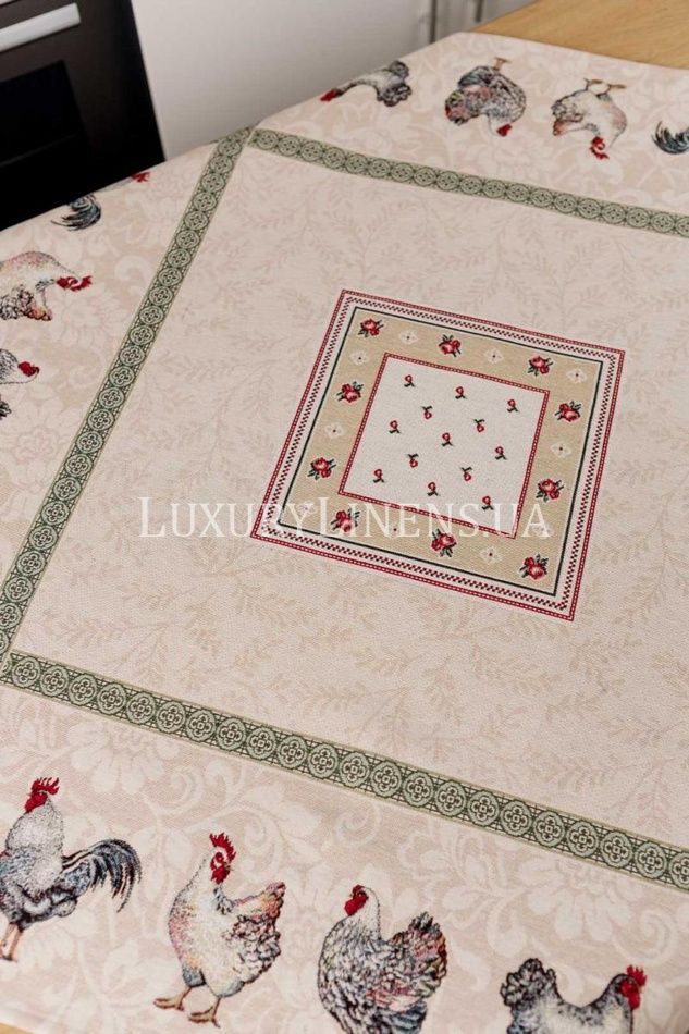 Гобеленова скатертина наперон Курочки ПРОВАНС, 95x100cм 025987 Гобеленовая скатерть наперон Курочки ПРОВАНС, 95x100cм 025987 фото
