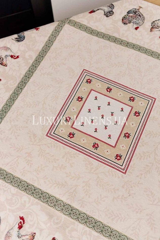 Гобеленова скатертина наперон Курочки ПРОВАНС, 95x100cм 025987 Гобеленовая скатерть наперон Курочки ПРОВАНС, 95x100cм 025987 фото