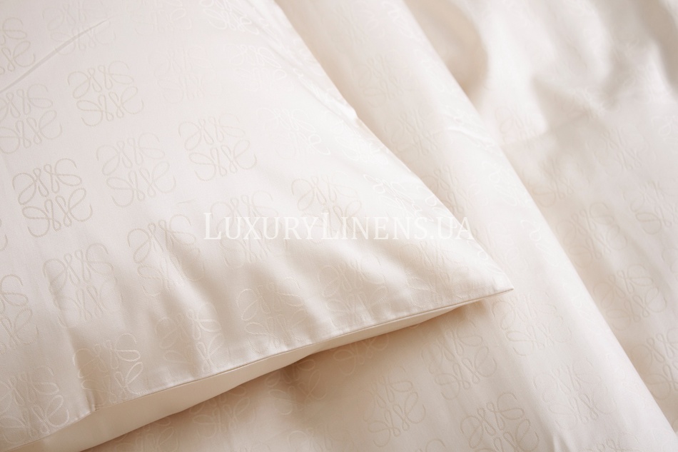 Пододеяльник LUXURY LINENS Jacguard My Love CREAM 100% египетский хлопок, 500ТС 382002201 фото