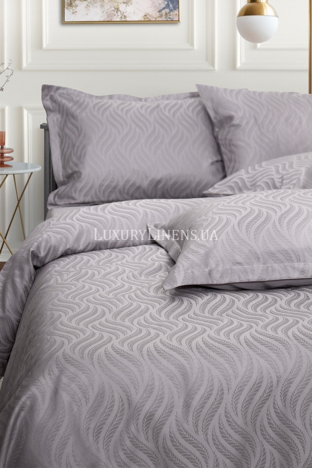 Підковдра LUXURY LINENS Jacguard My Love Gray 100% єгипетська бавовна, 500ТС 381602202 фото