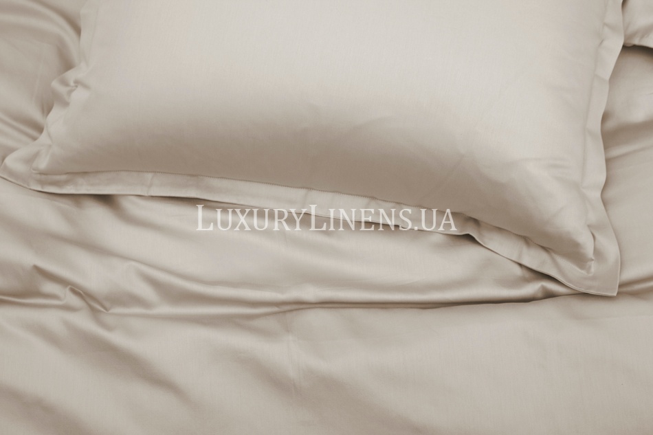 Комплект постільної білизни LUXURY LINENS Basic Line бежевий 3003032LL фото
