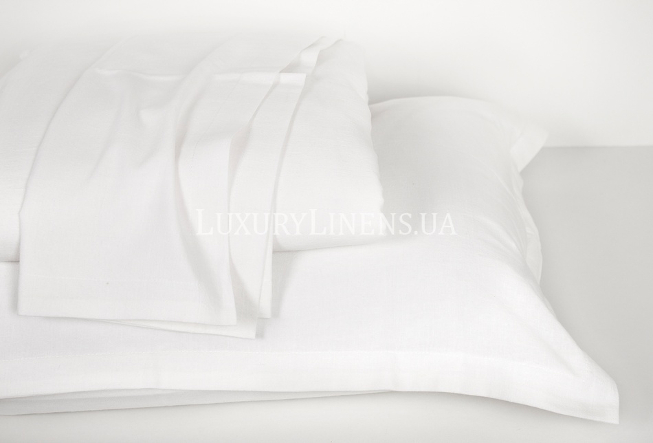 Комплект постільної білизни LUXURY LINENS Washed Cotton, White 3600032 фото