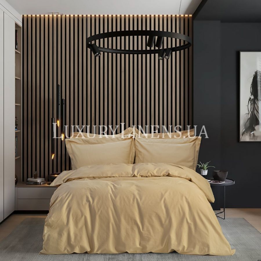Постільна білизна сатин premium Lotus Home - Dakota бежевий 2326735-svt фото