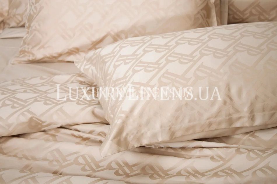 Пододеяльник LUXURY LINENS Jacguard My Love 160x220 BEIGE 100%египетский хлопок 382221d фото