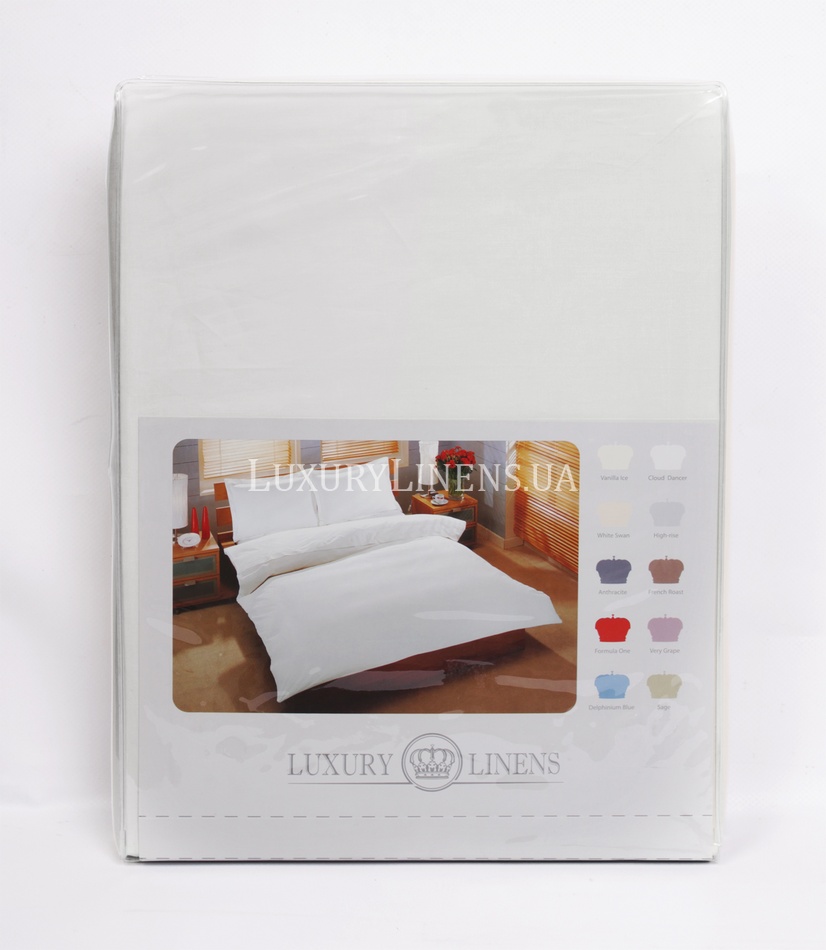 Простирадло LUXURY LINENS Premium 500ТС White 100% єгипетська бавовна 240х260 38240260 фото