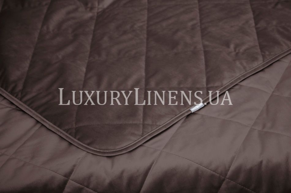 Стеганое покрывало Luxury Linens Beige/Chocolate 240x260 двухстороннее 771036 фото
