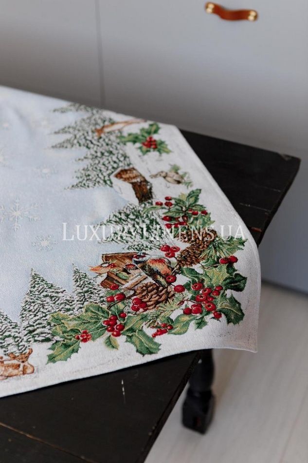 Новорічна гобеленова скатертина Squirrel ПРОВАНС, 135х140см 041753 41753 фото
