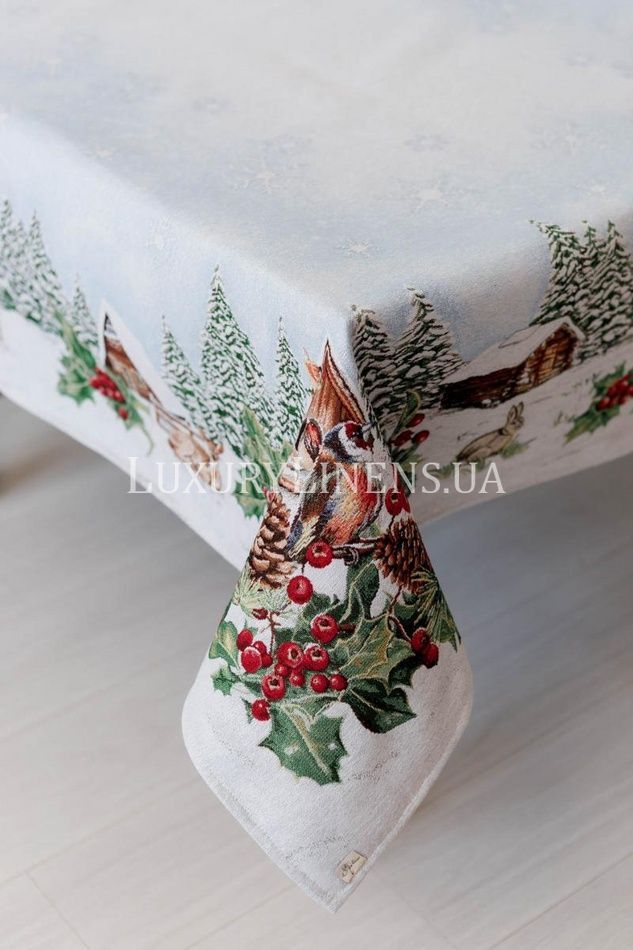 Новорічна гобеленова скатертина Squirrel ПРОВАНС, 135х140см 041753 41753 фото
