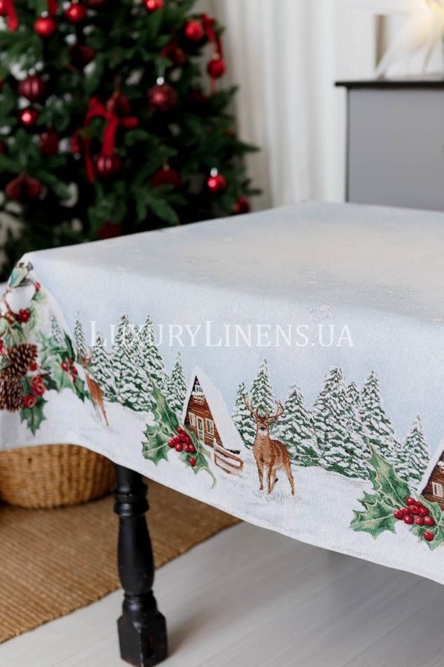 Новорічна гобеленова скатертина Squirrel ПРОВАНС, 135х140см 041753 41753 фото