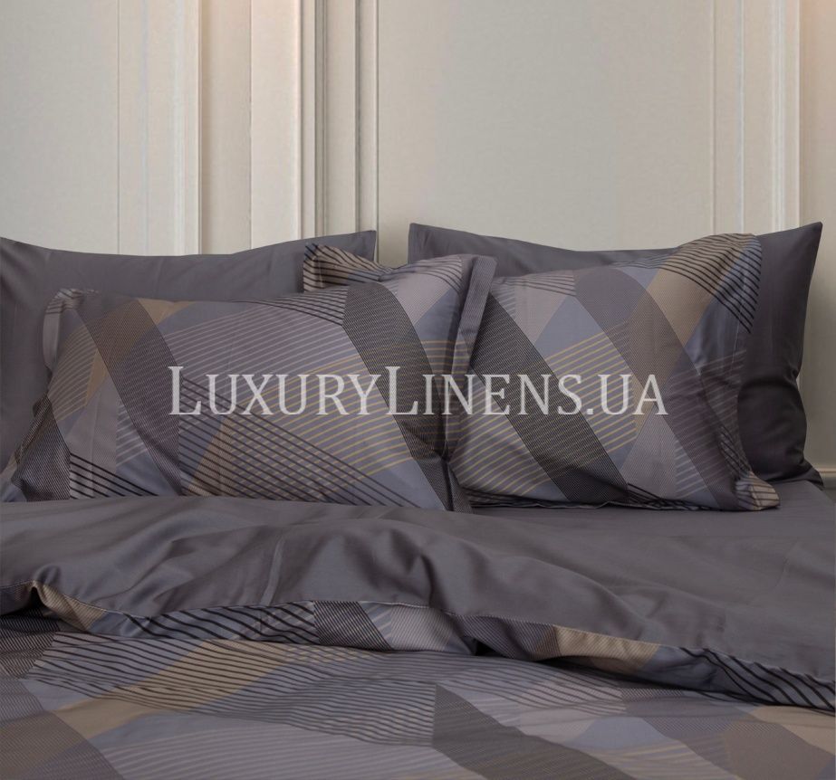 Постільна білизна LUXURY LINENS Fuerza ANTRASIT 100% єгипетська бавовна 500ТС copy_560013 фото