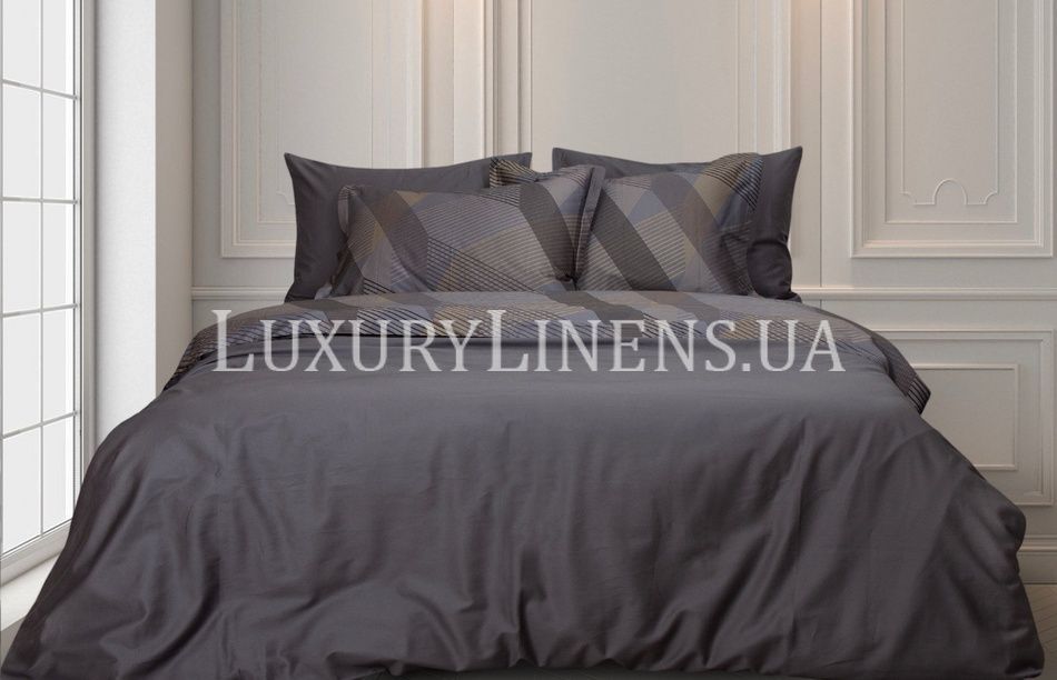 Постільна білизна LUXURY LINENS Fuerza ANTRASIT 100% єгипетська бавовна 500ТС copy_560013 фото