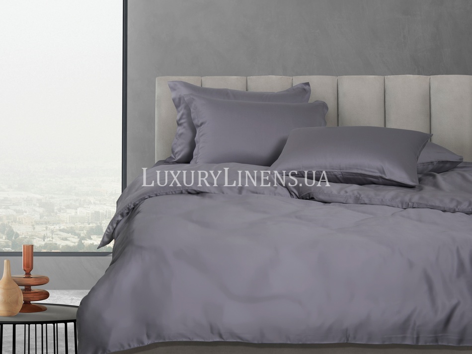 Простирадло Luxury Linens 260х270 Steel grey 100% тенсел 33592 фото