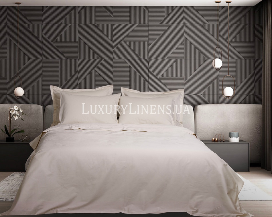 Постільна білизна LUXURY LINENS Premium CREAM 100% єгипетська бавовна 500ТС 38000322 фото